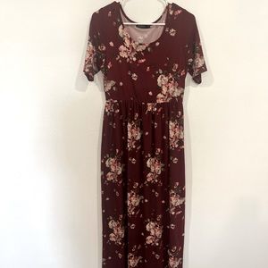 Maroon Maxi Dress